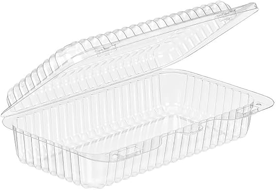 Inline Plastics 21 oz. Rectangular Clear Clam Shell Food Containers with Barlock - Durable & Eco-Friendly Plastic Hinged Take Out Containers - Ideal for Bakeries, Food Services & Supermarkets - SLP17D