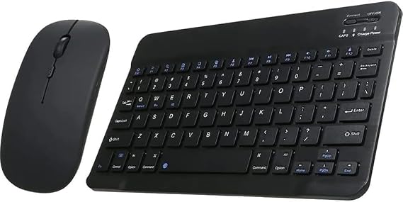Mk-4 Kablosuz Ergonomik Apple-Android-Windows Manyetik Tablet Kılıf Uyumlu Klavye Mouse Kiti(Türkçe Q Klavye) Siyah