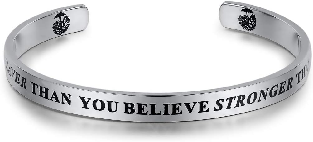 UNY Jewelry Inspirational You Are Braver Than You Believe Stronger Than You Seem And Smarter Than You Think