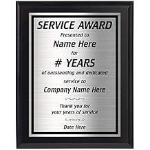 Years of Service Award Plaque for Employee Recognition and Appreciation 8x10 - Work Present for Co-Worker - Personalized with Your Text - Work Anniversary - Customize Now!