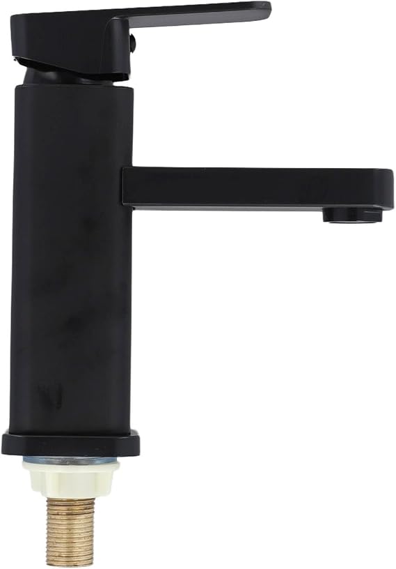Single Cold Basin Faucet Black Bathroom Sink Tap Counter Water Outlet, For Kitchen Hotel Anti-rust 304 Stainless Steel