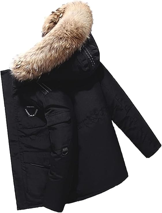 Men's Down Jacket Big Goose Autumn And Winter Thickened Coat Canada Style Warm Snow Coat,Black,L