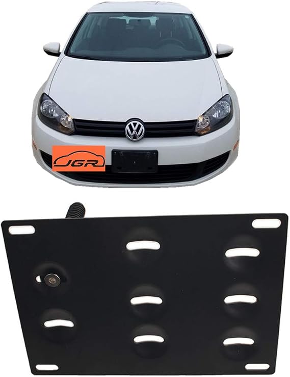 JGR Racing Car No drill Tow Eye Front Bumper Tow Hole Hook License Plate Mount Bracket Holder Adapter Relocation Kit For VW EOS MK5 MK6 GTi Golf Audi TT