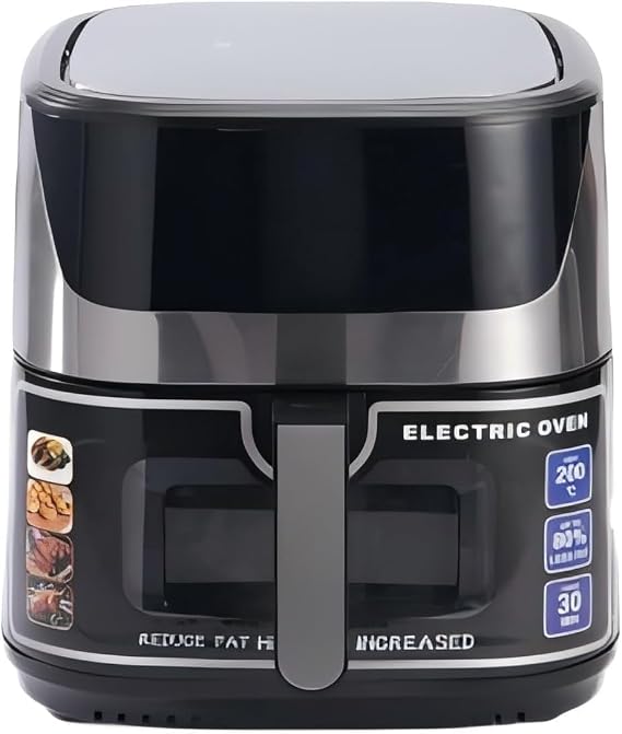 Air Fryer 8Qt, LED Touch Screen, Family Size, One Touch Digital Control Presets, French Fries, Chicken, Pizza, Meat, Fish, Non-Stick Basket, Temperature 80-200oC, 11 Cooking Functions, Stainless Steel