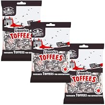 Walkers Nonsuch Liquorice Toffees Bag 5.29 Oz (Pack of 3) Black Licorice Candy, British Chewy Toffee Candy, Old Fashioned Sweets, Traditional English Treats, Imported from UK