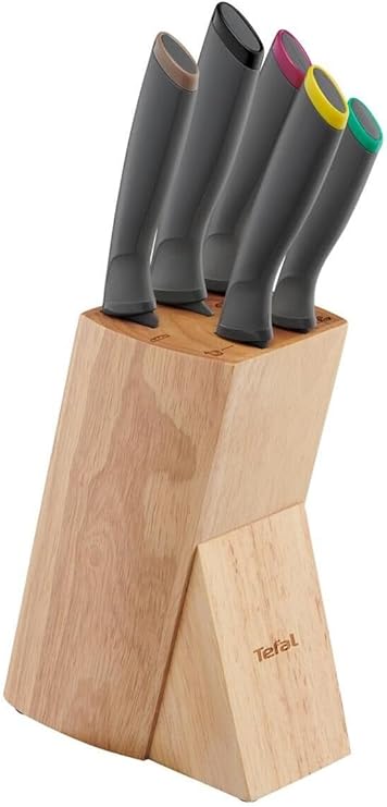 Tefal Fresh Kitchen 5 Piece Knife Set with Wooden Block