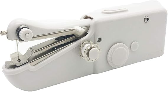 Household Sewing Handheld Portable Electric Mini Sewing Machine Home Ceiling Electric Sewing Machine Color: White, Size: 210X35X70mm