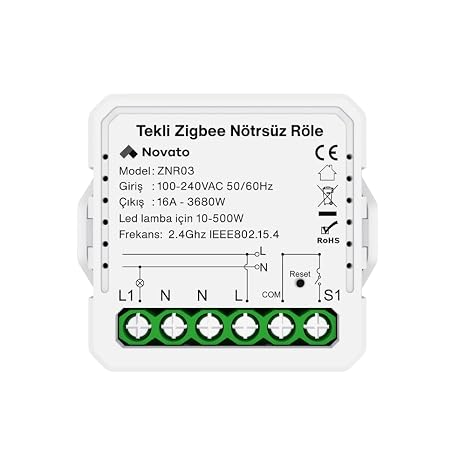 Novato Tuya Mini Zigbee Neutral Single Output Relay