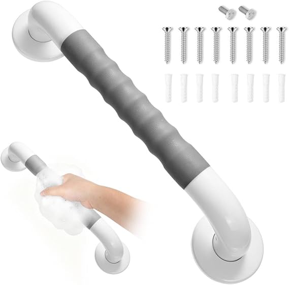 Safety Shower Handles, 15.7inch Shower Grab Bars for Bathroom Anti Slip Disability Assist Handrail Toilet Rail for Handicap Seniors