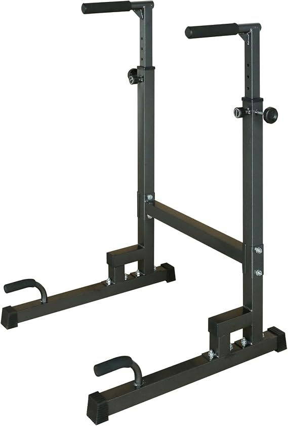 Power Tower Dip Station, Pull Up Bar Stand Adjustable Height Heavy Duty Multi-Function Fitness Training Equipment