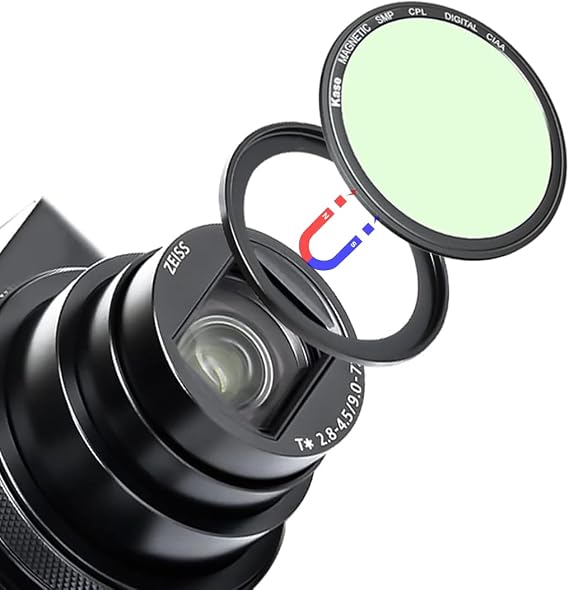 Kase Wolverine Magnetic CPL Polarizer Filter for Sony RX100 Series Camera | Polarizing Filter with Adapter for Sony ZV-1 RX100 VII VI V IV III II, for Ricoh GR II III, Shockproof Optical Glass