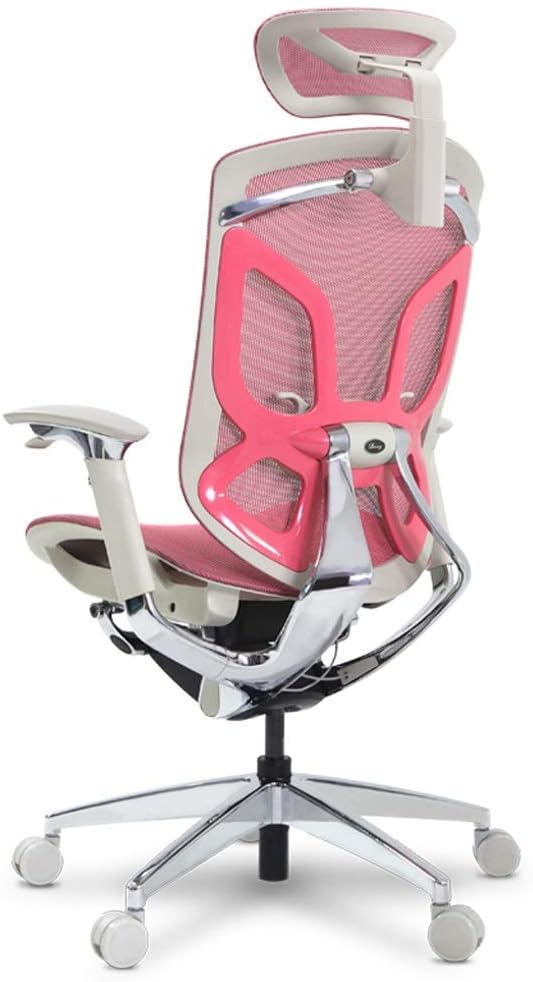Chairs Ergonomic Chair, Reclining Computer Chair, Office Chair, Gaming Chair, Chair, Waist Guard Swivel Chair (Color : Pink)