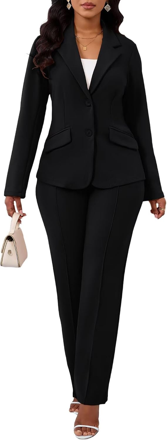 Kafiloe Women Suits 2 Piece Set Blazer Business Casual Outfit