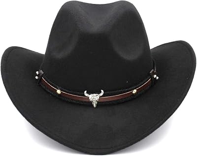 Ynnolove Western Kids Boys Girls Cowboy Hat Photography Cowgirl Cap Decorations for Halloween Christmas Birthday Masquerade Party Black