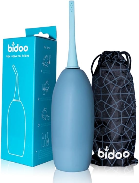 BIDOO The Universal, Portable Bidet (Aqua) with Cap and Travel Bag l Replaces Wet Wipes and Shower Toilet l Peri Bottle for Postpartum l Elder Care l New Moms l Pre and Post-Intimacy