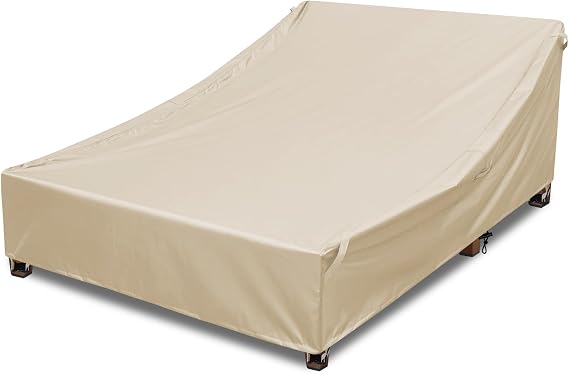 Double Chaise Lounge Cover Outdoor Waterproof Daybed Cover