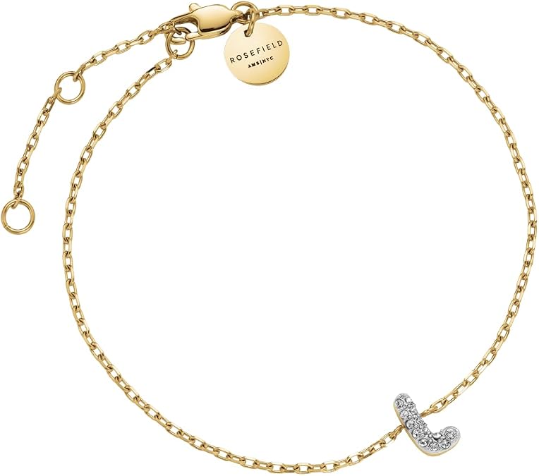 L Letter Crystal Bracelet by Rosefield