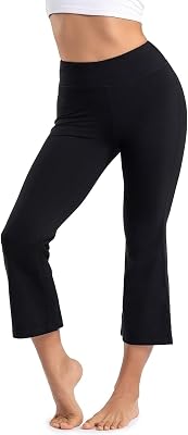 Yogipace Womens Cropped Kick Flare Yoga Pants with Pockets,Capri Length Slim Fit Lounge Pants,202224 Inseam