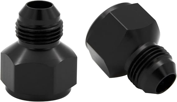 Female to Male Reducer 12AN to 10AN Reduce adaptor Aluminum JIC AN12 Female to Male AN10 Flare Thread Hose Reducing Fittings Black, Pack of 2