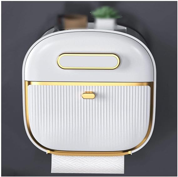 PEKJI Pretty Multifunctional Tissue Box Cover Wall-Mounted Tissue Box Holder Modern Storage Box Decorative Tissue Holders for Bathroom Practical