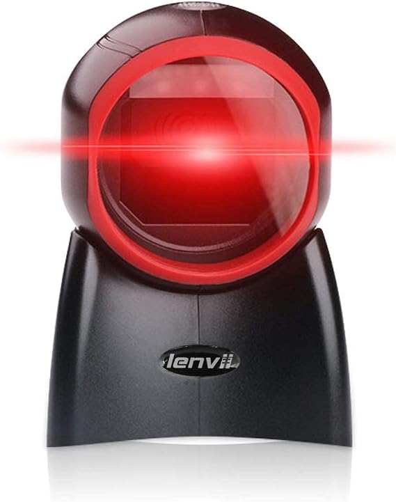 LENVII Omnidirectional Hands-Free QR Code Reader Desktop Barcode Scanner 1D/2D/QR Code Scanner Wired USB Barcode Scanner for Windows Mac OS Linux PC