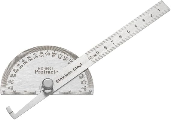 180 Degree Spin Angle Finder Protractor Multifunctiona Stainless Steel Workman Round Head Measuring Ruler