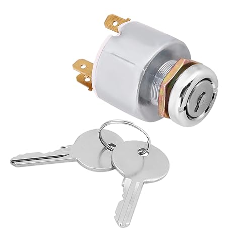 Key Switch, SPB501 Ignition Switch with 2 Keys, 12V Car Tractor Marine 3 Position Marine Universal Key, Boat On Off Start Starter Switches Controls