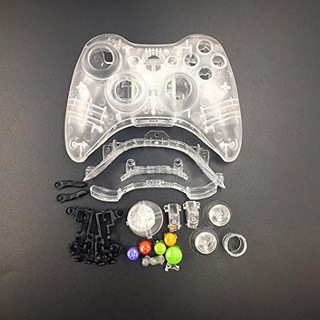Housing Case Shell Cover with Full Buttons Accesories kits for Xbox 360 Xbox360 Wireless Controller Clear