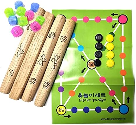 Gashina Yutnori (Yunnori ) with Gonggi 10pcs  - Konggi Gong Gi Korean Jacks Stone Game- Korea's Traditional Board Game YUT Set for Party, New Year, Thanks Giving, Family, Friends and Everyone.