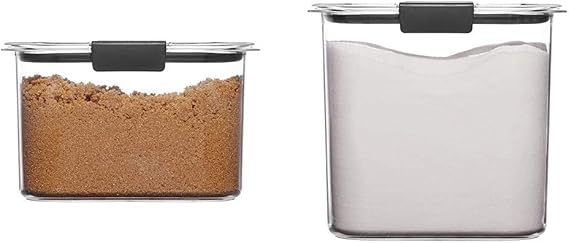 Rubbermaid Brilliance Pantry Storage Containers, 7.8 Cup and 12 Cup