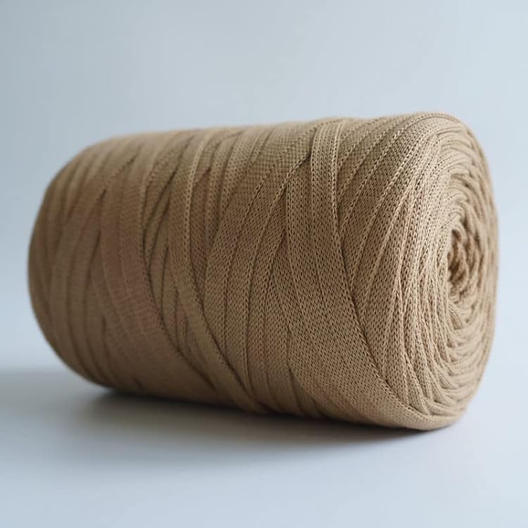 250g 8.1oz Soild Color Fancy Yarns DIY Bag Handbag Carpet Cushion Cotton Cloth T-Shirt Knitting Crochet Yarn Pet Cave Basket Crochet Bag Fabric Yarn, Coffee