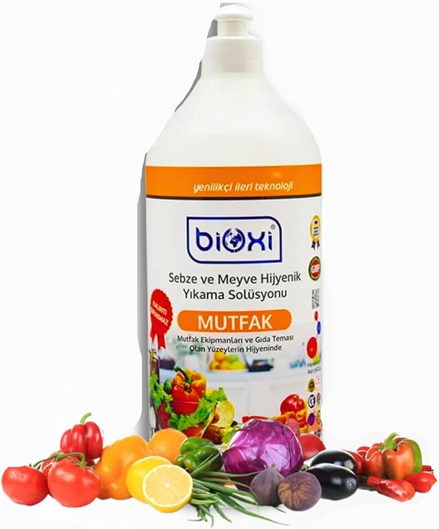 Sebze Meyve Yıkama Solüsyonu 1 Lt/Hipokloröz asit (HOCl) bazlı (ALKOLSÜZ)