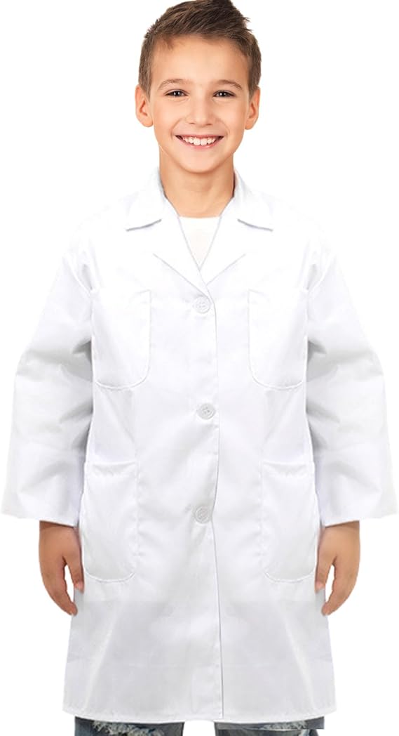MIVAIUN Kids White Lab Coat - Boys Girls Doctors Coat, Medical Lab Coats, Kids Scientist Doctor Costume, School Projects