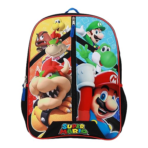 Bioworld Kids Mario 16 Backpack, Black, Large