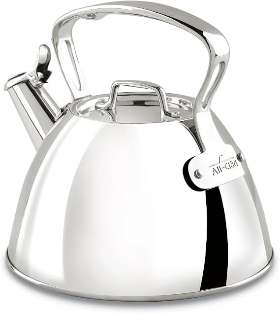 All-Clad Stainless Steel 2 Qt Stovetop Tea Kettle | Polished Stainless Steel Tea Kettle for Stove Top, Induction Compatible, Dishwasher Safe