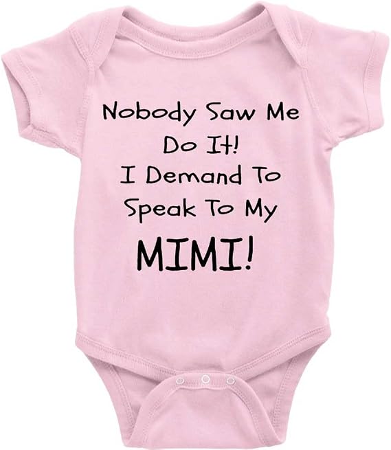 Nobody Saw Me Do It,I Demand to Speak to My Mimi Baby Playsuit Short Sleeve Crawl soft