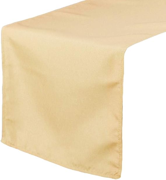 YOUR CHAIR COVERS - 14 x 108 inch Polyester Table Runner - Champagne, Table Runner for Weddings, Events, Hotels and Catering Services