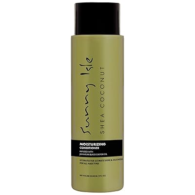 Sunny Isle Shea Coconut Moisturizing Conditioner 12oz | Infused with Jamaican Black Castor Oil | Curly Hair Conditioner | Quenches & Softens Dry Curls, Waves, Coils | Silicone, Paraben & Sulfate-FREE