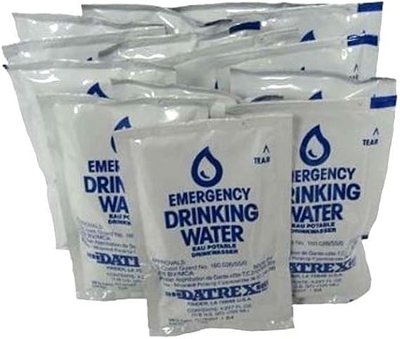DATREX Emergency Water Pouch for Disaster or Survival, 125 ml Each
