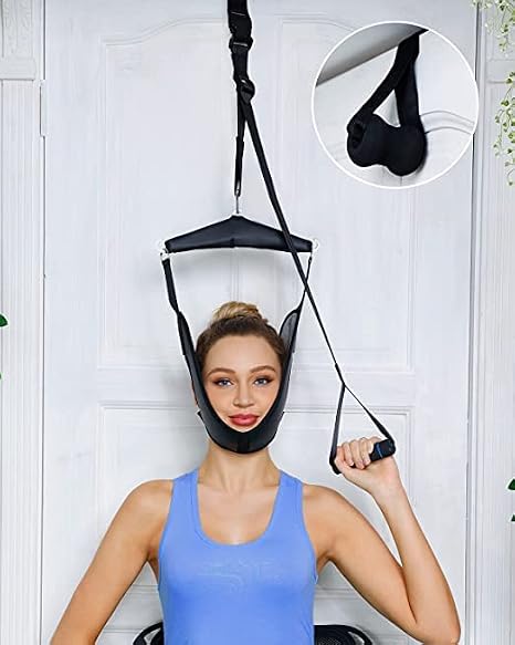 Neck Relief Hammock for Neck Pain Head Hammock for Headache Neck Support Portable Relieves Back and Shoulder Pain Without Stand (Black)