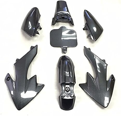 HONGK- Motorctcly Carbon Fiber Plastic Fender Kit Body Work Fairing Kit Compatible with CRF XR XR50 CRF50 Clone 125CC Pit Dirt Bike [B01BI85UGG]