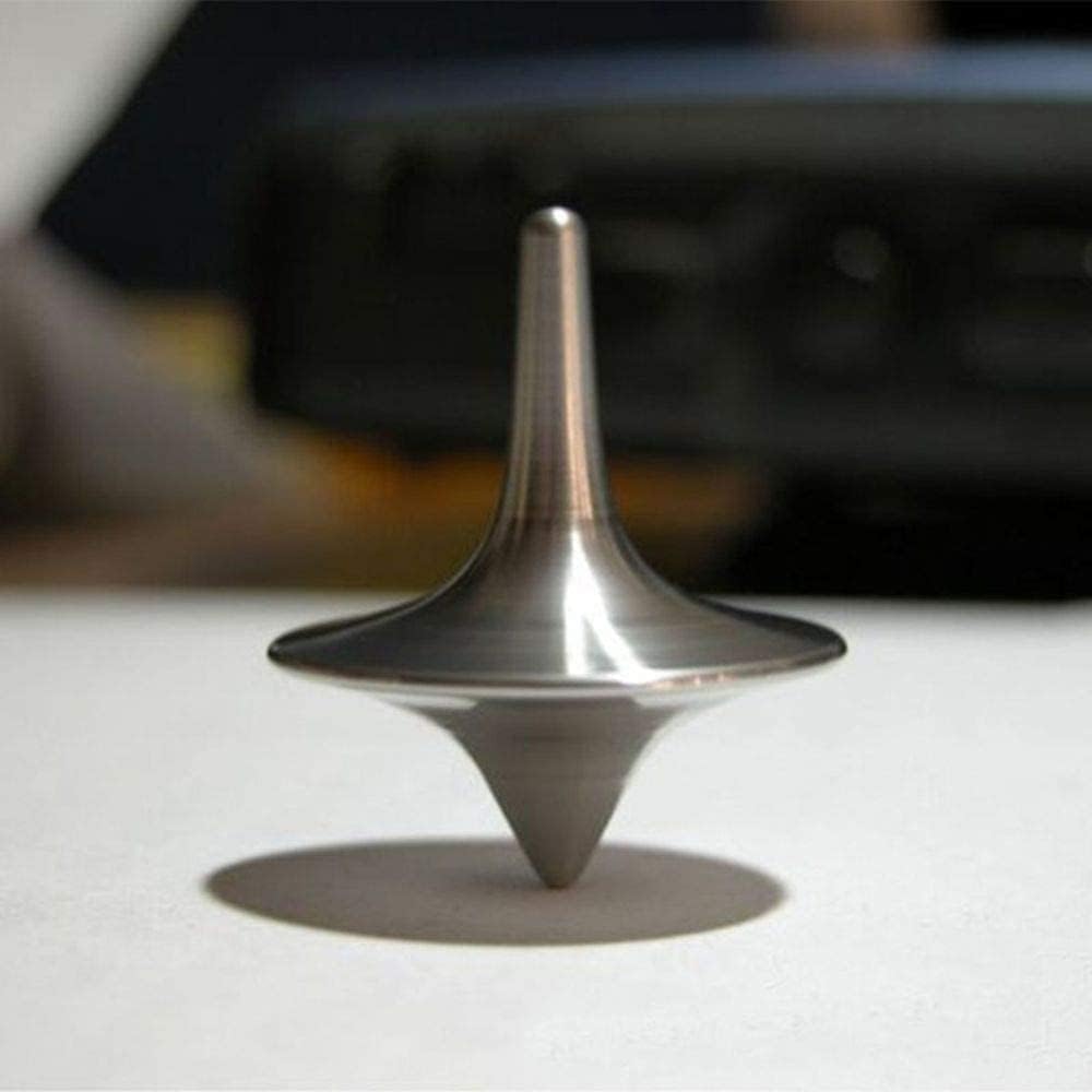 Silver Portable Precision Metal Spinner Top, Accurate Spinning Top,Premium Exquisite Perfect Balance Desktop Gyro Toys Vintage Totem Zinc Alloy Toy Spinning Top Desk EDC Little Fidget Toy