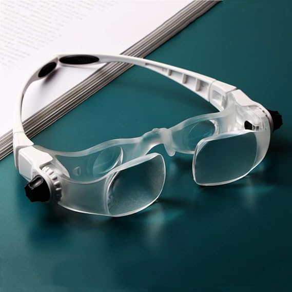 Magnifier Hands Free Head 1X 3.8X Zoom Double Lenses - Head Mounted Lighted Magnifying Television TV Glasses Glasses for Reading, Jewellery Loupe, Watch and Electronic Repair