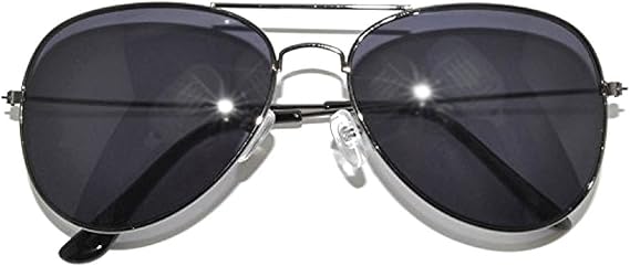 Classic Aviator Sunglasses Smoke Lens Metal Gun Metal Frame UV400