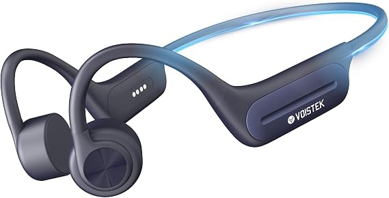 Voistek Bone Conduction Headphones, Bluetooth 5.3 with 32GB MP3 Player, IP68 Waterproof Vibrating Sports Headphones with Mic, 8H Playtime Headset for Swimming, Running, Cycling and Workouts