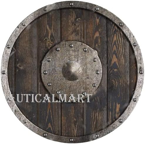 Aged Wood Viking Shield Old Wooden Vikings Shield --- SCA/LARP/Norse/Norway/Antique/Armor