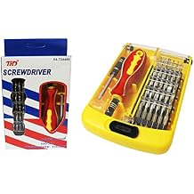 ToolUSA Precision Screwdriver Set | 36 Diverse Bits | Rubberized Knobby Handle & Magnetized Extender | Spring-Loaded Storage Case