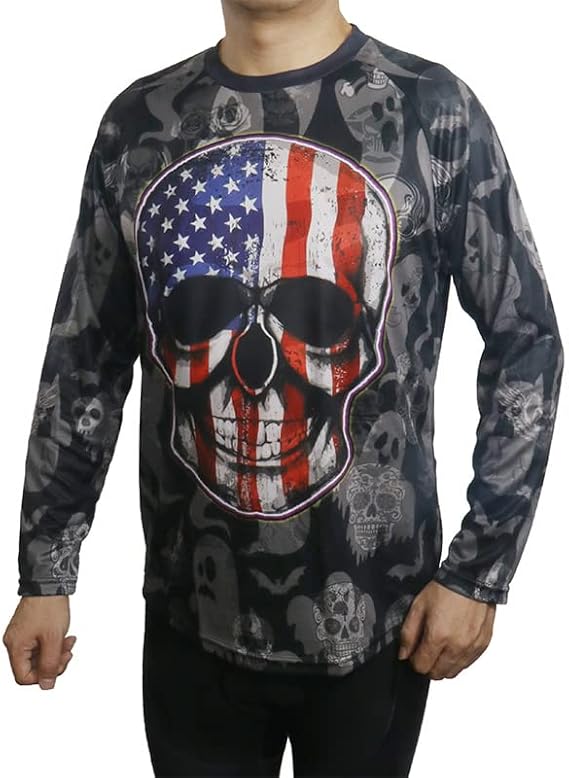 Motocross Mx Cycling Jersey Men Bicycle Long Sleeve Shirt Mountain Ride Wear MTB Bike Top Sports SkullClothes