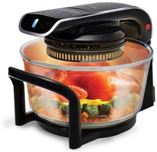 AYEM Home Microwave Oven Fry Pan Halogen Oven Air Fryer Light Wave Fryer Automatic Speed Cook Electric Deep FryersEasy Clean Interior Color: Black