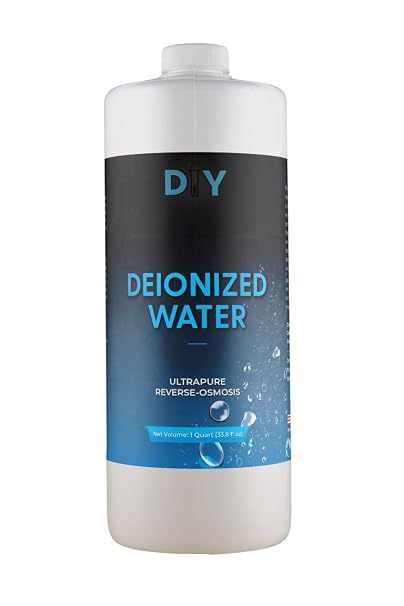 DIYChemicals Deionized Water (DI) Filtered Demineralized Water Purification Softener Solution for Cleaning, Automotive, Laboratory Equipment Bulk DI | 1 Pint (16 fl oz)